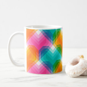 Geometrische Herzen in psychedelischen Farben (1) Kaffeetasse