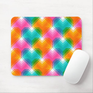 Geometrische Herzen in psychedelischen Farben (1) Mousepad