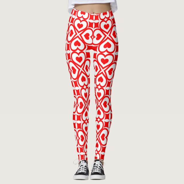 geometrische Herzen Leggings (Vorderseite)