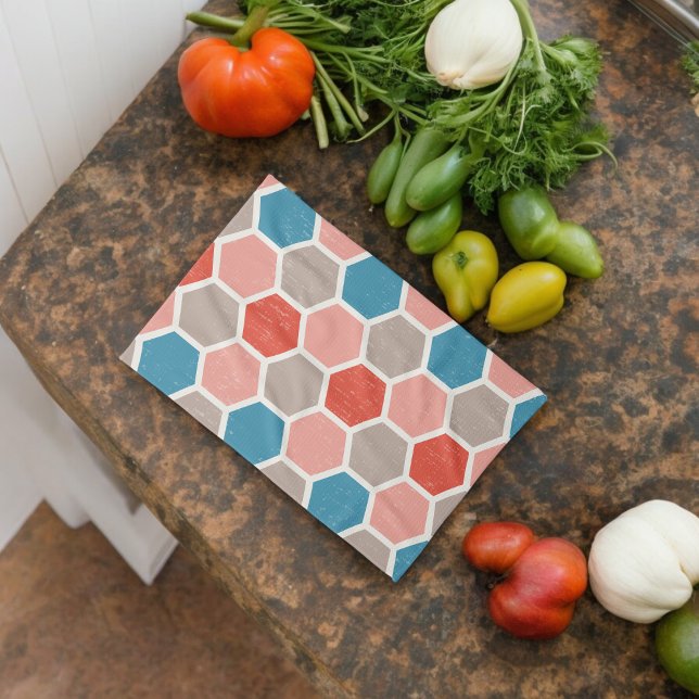 Geometrische Hexagon-Formen Geschirrtuch (Kitchen Towel)