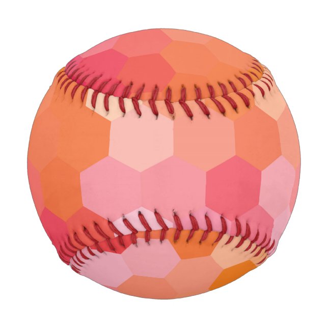 Geometrische Hexagon-Formen rosa gelb Baseball (Vorderseite)