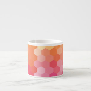 Geometrische Hexagon-Formen rosa gelb Espressotasse