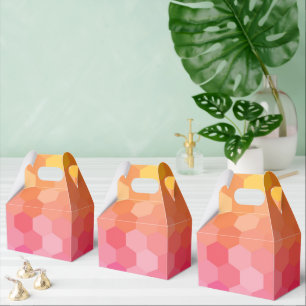Geometrische Hexagon-Formen rosa gelb Geschenkschachtel