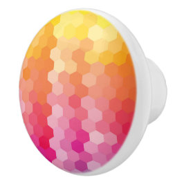 Geometrische Hexagon-Formen rosa gelb Keramikknauf