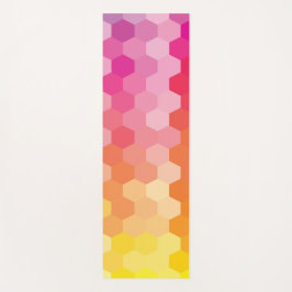 Geometrische Hexagon-Formen rosa gelb Yogamatte