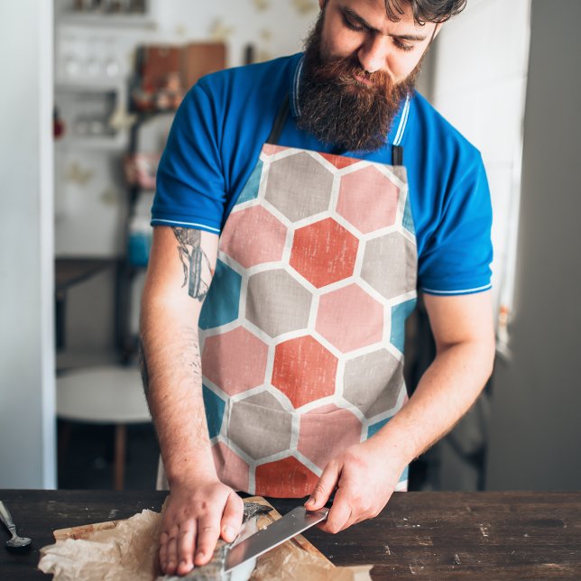 Geometrische Hexagon-Formen Schürze (Apron)