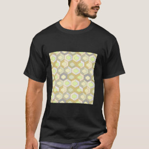 GEOMETRISCHE HEXAGON PATTERN LIGHT GRÜNES GRAU UND T-Shirt
