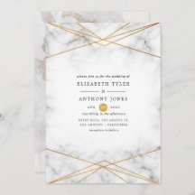 Geometrische Hochzeit aus Gold Marble