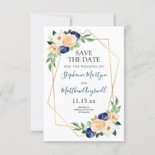 Geometrische Hochzeit der Blauen Pfirsichkoralle Save The Date