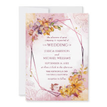 Geometrische Hochzeit im Herbst der Wasserfarbe Bu
