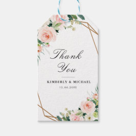 geometrische Hochzeit in Rosa Geschenkanhänger