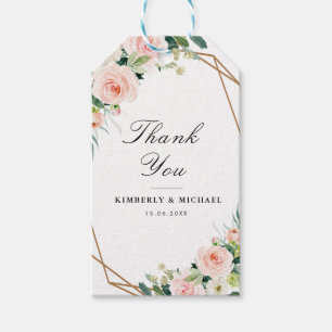 geometrische Hochzeit in Rosa Geschenkanhänger