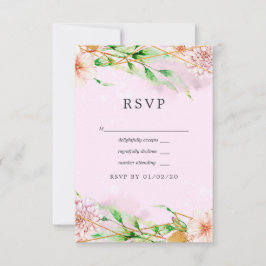 Geometrische Hochzeit in Rosa und Gold RSVP Karte
