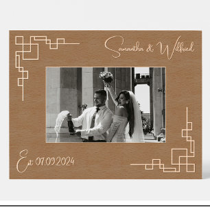 Geometrische Hochzeit individuell Holz Bilderrahme Geätzte Rahmen
