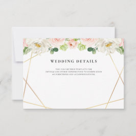 geometrische Hochzeitskarte mit Blumenmuster RSVP Karte