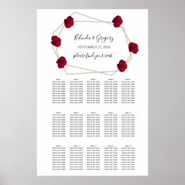 Geometrische Hochzeitstabelle für elegante geometr Poster
