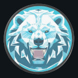 Geometrische Illustration des Eisbärs Eishockey Puck<br><div class="desc">Eine moderne geometrische Abbildung mit dem feurigen und ausdrucksvollen Gesicht eines Eisbären,  die Kraft und Wildnis-Power darstellt und in einem eisblauen Stil präsentiert wird.</div>