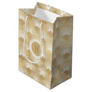 Geometrische Imitat Gold Art-Deko-Muster Mittlere Geschenktüte