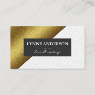 Geometrische Imitate Gold Leder Wavy Farbblöcke Visitenkarte