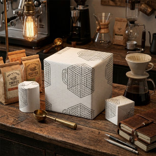 Geometrische Kaffeetasse Isometrische Gitterkunst Geschenkpapier