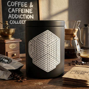 Geometrische Kaffeetasse Isometrische Gitterkunst  Quadratischer Aufkleber