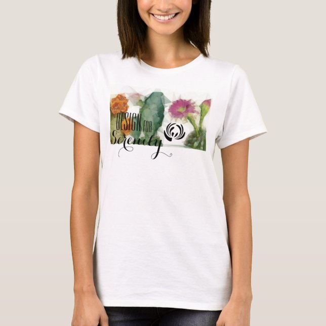 Geometrische Kakteen Blossom Frauenmuskeln T-Shirt (Vorderseite)