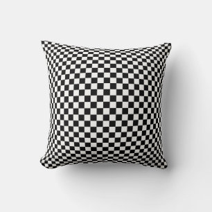 Geometrische karierte Illusion: Vintage Kunst. Kissen