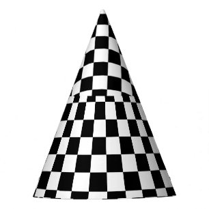 Geometrische karierte Illusion: Vintage Kunst. Partyhütchen