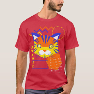Geometrische Katzengeflechte Abstrakte Formen T-Shirt