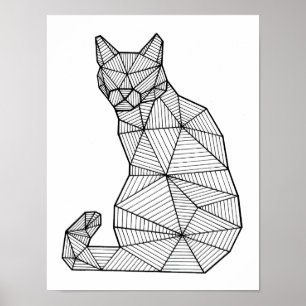 Geometrische Katzenkatze, Rückseite Poster
