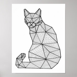 Geometrische Katzenkatze, Rückseite Poster