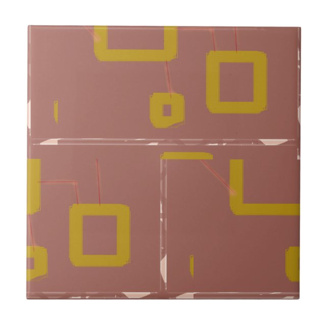 Geometrische Keramik der braunen Box Fliese (Vorderseite)