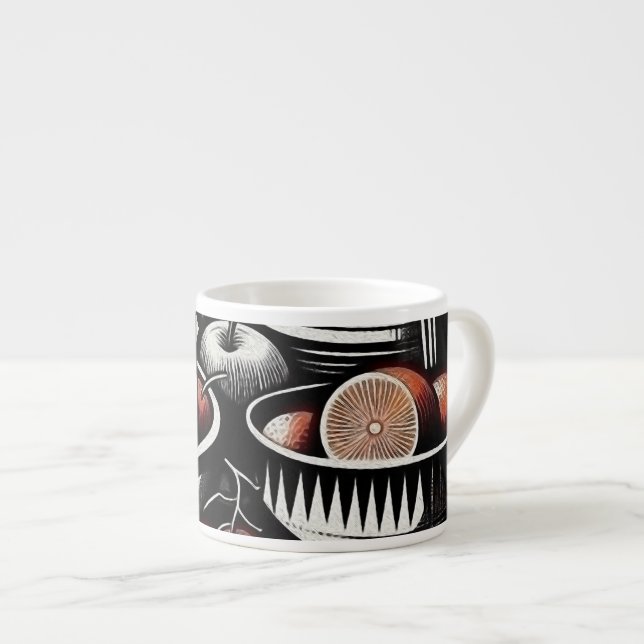 Geometrische Keramik Espressotasse (Vorderseite Rechts)