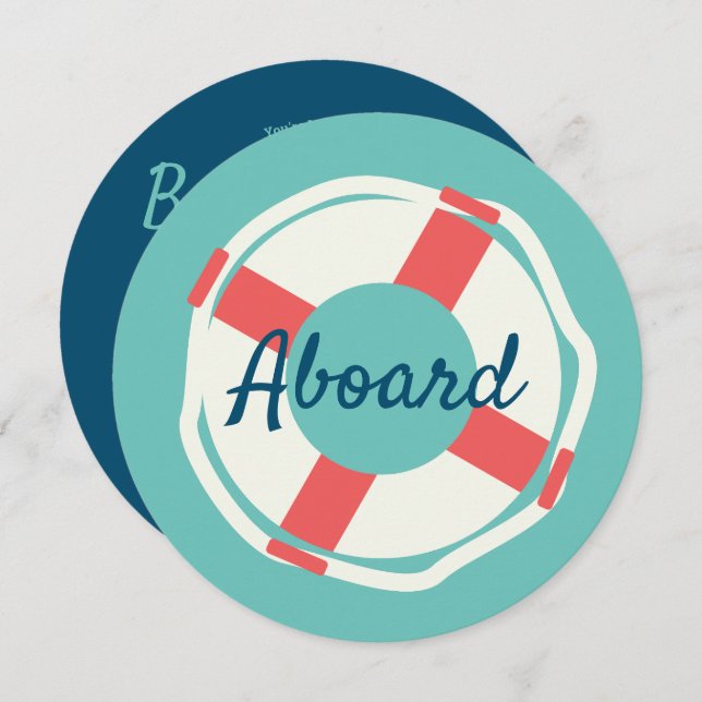 Geometrische Kinderdusche für den Rett des Ring Na Einladung (Vorne/Hinten)