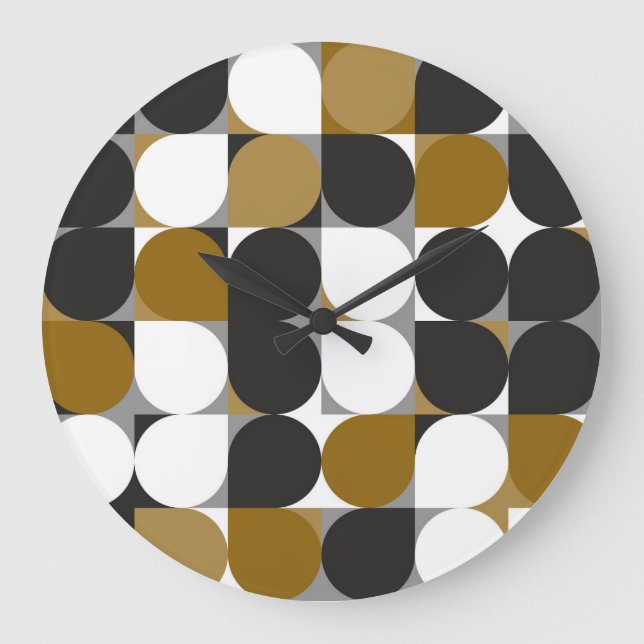 Geometrische Kreativität: Nahtloses Muster Große Wanduhr (Vorderseite)