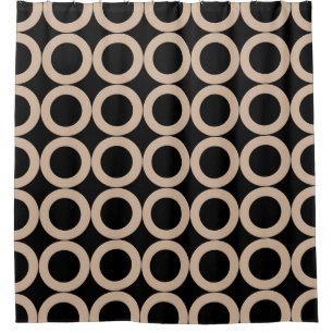 Geometrische Kreise Brown auf irgendeiner Farbe Duschvorhang