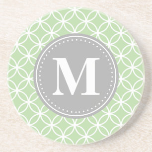 Geometrische Kreise Mini-Grau-Monogramm Getränkeuntersetzer