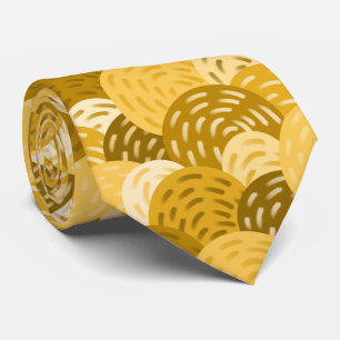 Geometrische Kreise mit Pinselstrichen in Gelb Krawatte