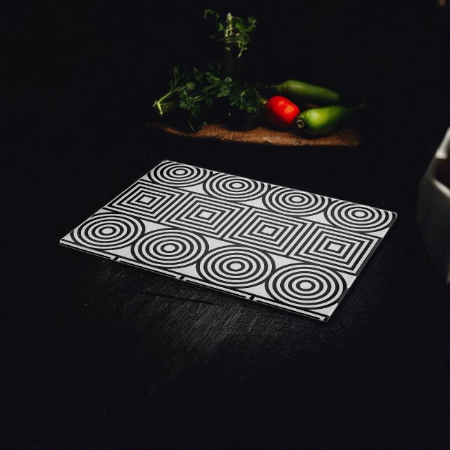 Geometrische Kreise und Quadrate Schneidebrett (Chopping Board)