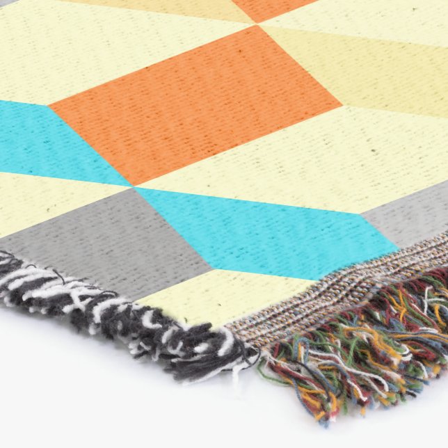 Geometrische Kuben Gelbes Aqua Modernes Abstrakt Decke (Ecke)