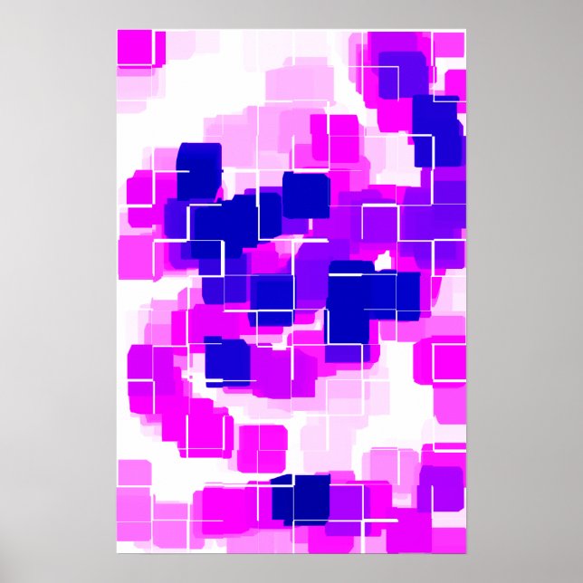 Geometrische Kunst "Blue Raspberry" Poster (Vorne)