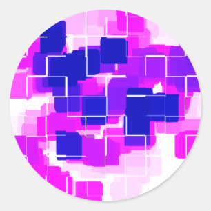 Geometrische Kunst "Blue Raspberry" Runder Aufkleber