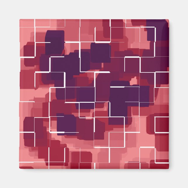 Geometrische Kunst "Cranberry" Magnet (Vorne)