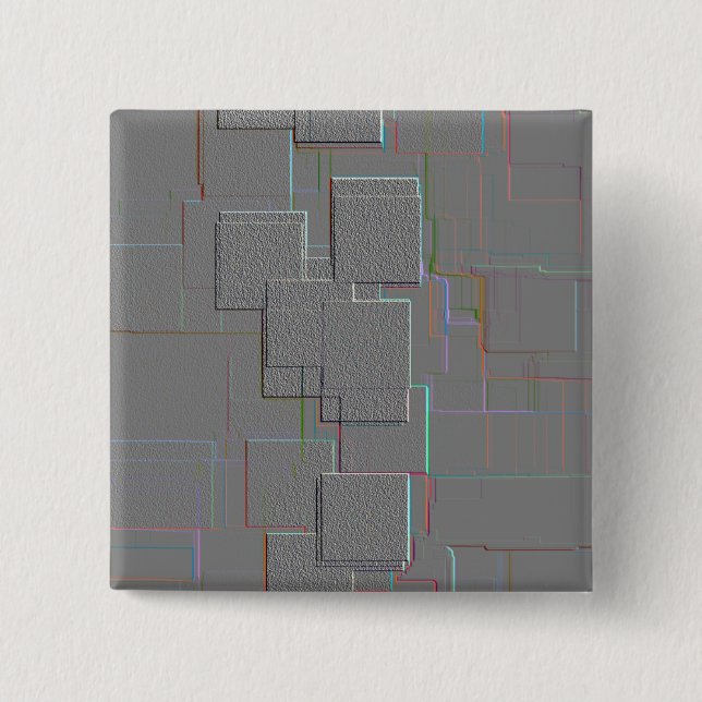 Geometrische Kunst "Cyber Gothic" Button (Vorderseite)