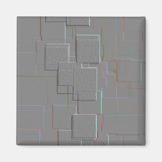 Geometrische Kunst "Cyber Gothic" Magnet (Vorne)
