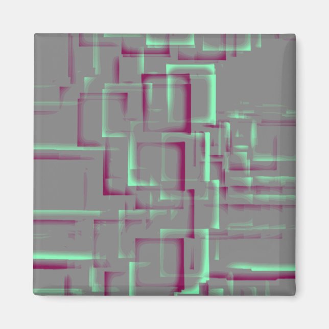 Geometrische Kunst der "Himbeere Minze" Magnet (Vorne)