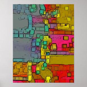 Geometrische Kunst der "Subway" Poster