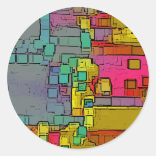Geometrische Kunst der "Subway" Runder Aufkleber