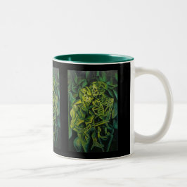 Geometrische Kunst des abstrakten Menschen und Ske Zweifarbige Tasse