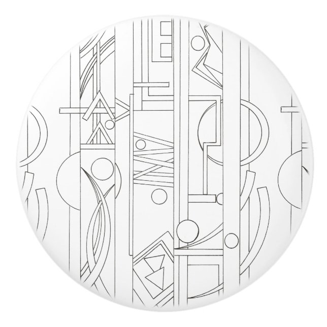 Geometrische Kunst des Architekten Dream-Modern Ba Keramikknauf (Vorderseite)